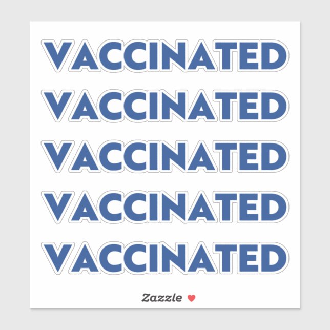 Vaccinated blue minimalist simple modern sticker (Sheet)