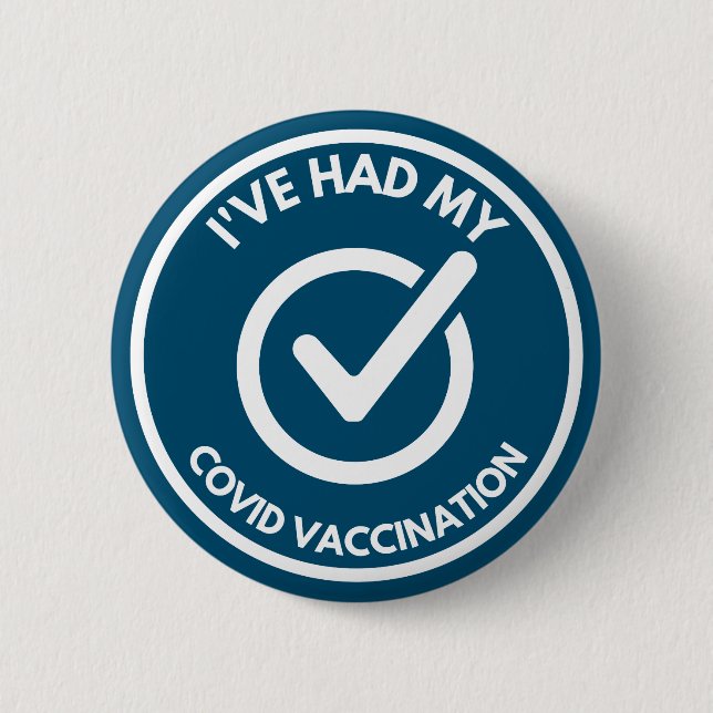 vaccinated button classic round sticker (Front)