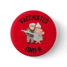 Vaccinated COVID-19 6 Cm Round Badge