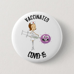 Vaccinated COVID-19 6 Cm Round Badge