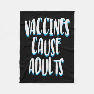 Vaccinated Funny Humour Graphic Adults Joke Quote  Fleece Blanket