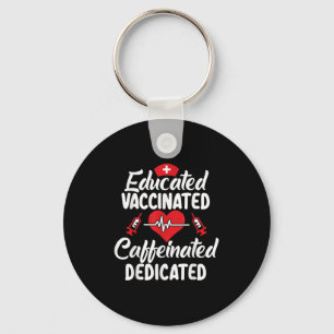 Vaccinated Funny Humour Graphic Quote Vaccinated N Key Ring