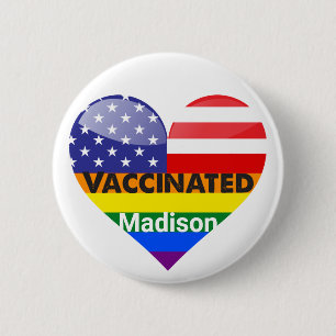 Vaccinated Heart 6 Cm Round Badge