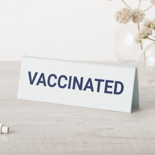 Vaccinated, navy blue white customisable