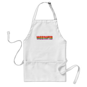 Vaccinated pride lgbt gay queer rainbow retro standard apron