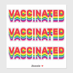 Vaccinated pride lgbt gay rainbow colours retro