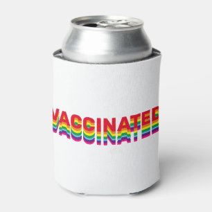 Vaccinated pride lgbt gay rainbow retro colours can cooler