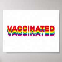 Vaccinated pride lgbt gay rainbow retro colours