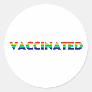 Vaccinated pride lgbt lgbtq gay rainbow colours classic round sticker