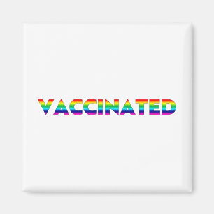 Vaccinated pride lgbt lgbtq gay rainbow colours  magnet