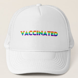 Vaccinated, Pride lgbt lgbtq gay rainbow colours Trucker Hat