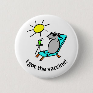 Vaccinated Rat on Vacation 6 Cm Round Badge