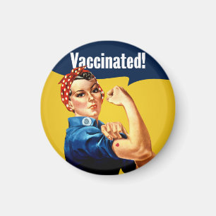 Vaccinated Rosie the Riveter Magnet w/ heart