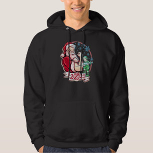 Vaccinated Santa Claus Christmas 2021 Funny Vaccin Hoodie
