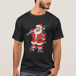 Vaccinated Santa Claus Face Mask Christmas Tree Li T-Shirt