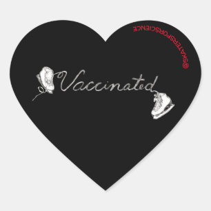 Vaccinated Skater Heart Sticker