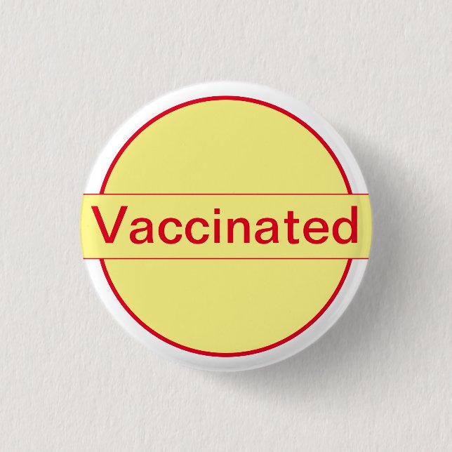 Vaccinated White And Yellow Button (Front)