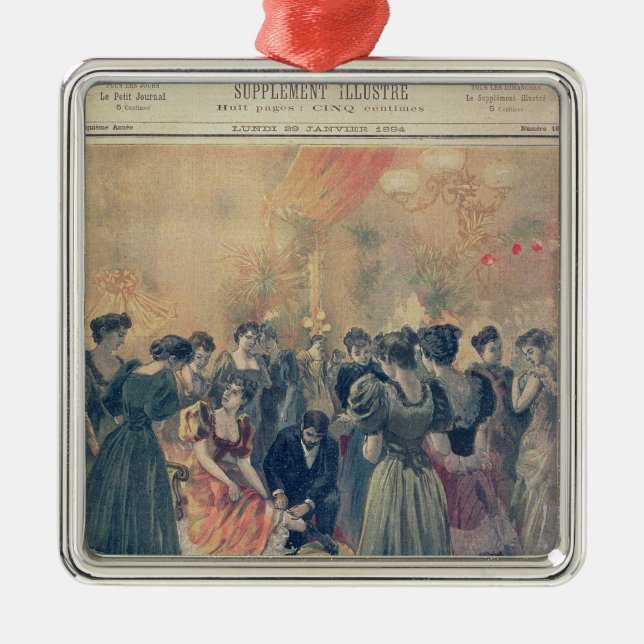 Vaccination at an Evening Reception Metal Ornament (Front)