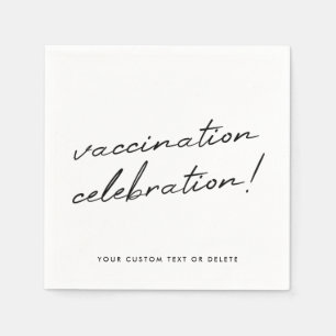 Vaccination Celebration Minimalist White Party Napkin