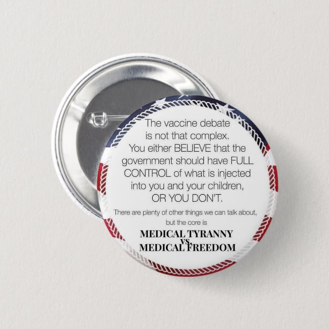 Vaccine debate 6 cm round badge (Front & Back)