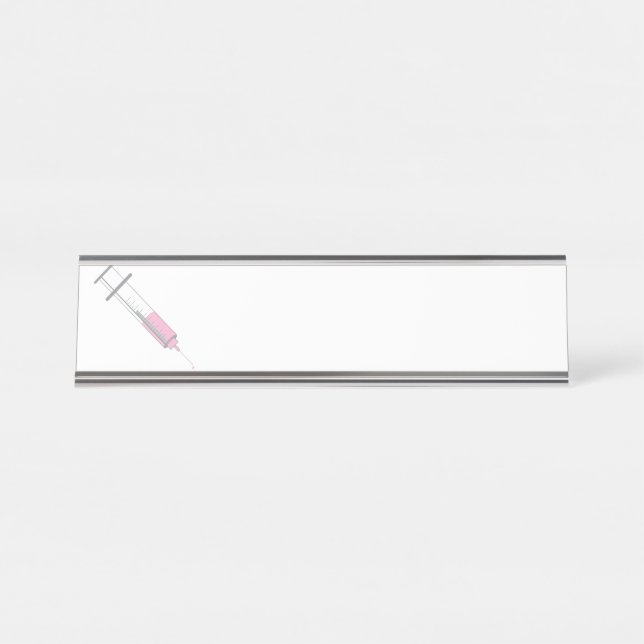 Vaccine Needle Desk Name Plate (Front)