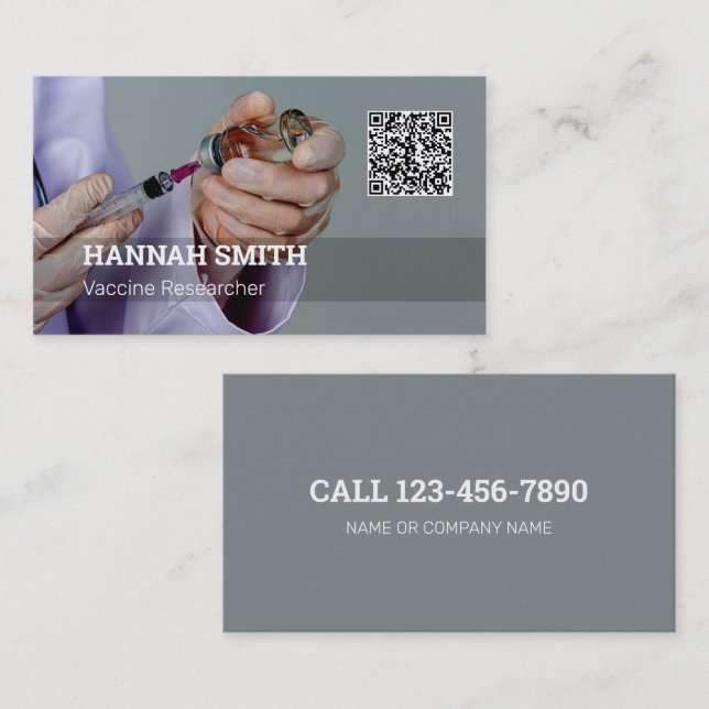 Vaccine Researcher QR Code Business Card (Front/Back)