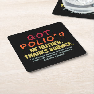 Vaccines Work Thanks Science Epidemiology Student  Square Paper Coaster