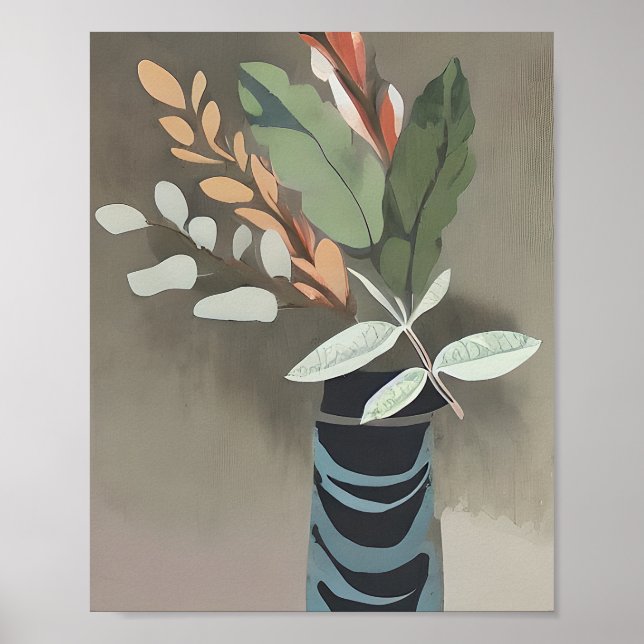 Vace of leaves minimalist art  poster (Front)
