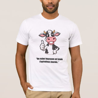 Vache Positive – T-shirt Cartoon Humoristique