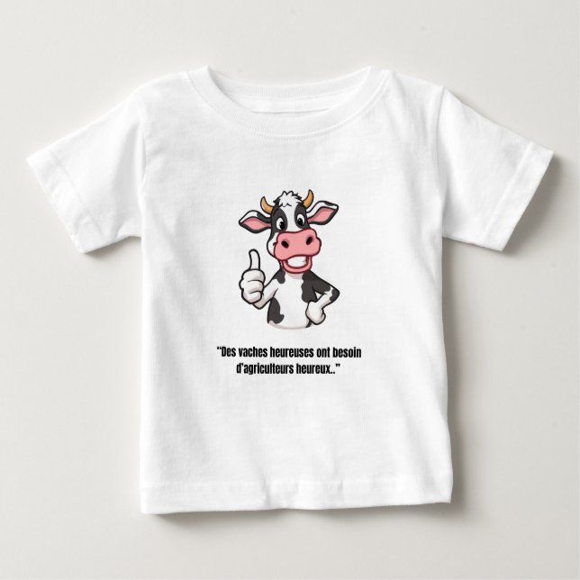 Vache Positive – T-shirt Cartoon Humoristique (Front)