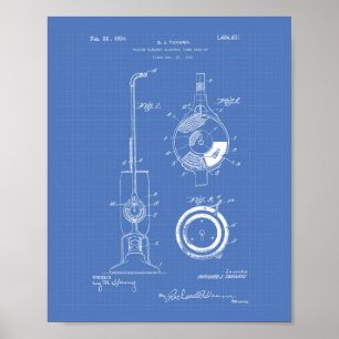 Vacuum Cleaner 1924 Patent Art Blueprint Poster