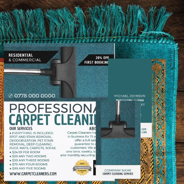 Vacuum Cleaner, Carpet Cleaners, Cleaning Service Flyer (Creator Uploaded)