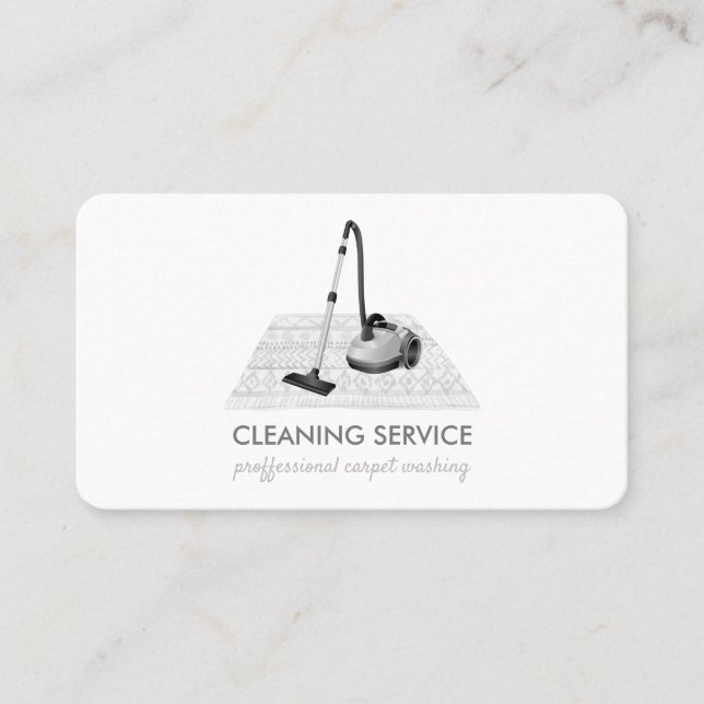 Vacuum cleaner carpet washer silver grey business card (Front)