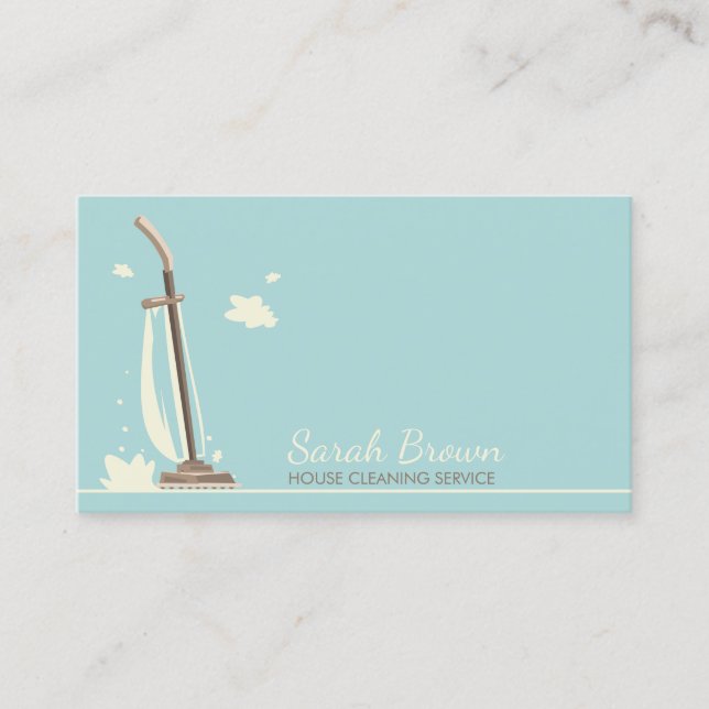 Vacuum Cleaner Green House Cleaning Services Business Card (Front)