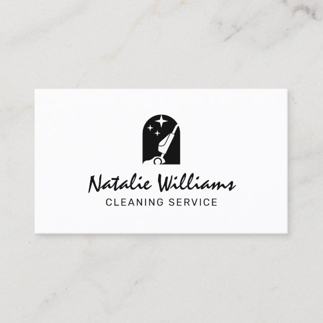 Vacuum cleaner logo cleaning Business Card (Front)