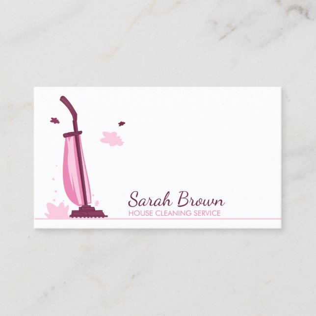 Vacuum Cleaner Machine House Cleaning Services Business Card (Front)