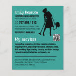 Vacuum Cleaner Silhouette, Housekeeper, Maid Flyer<br><div class="desc">Vacuum Cleaner Silhouette,  Housekeeper,  Maid Advertising Flyer by The Business Card Store.</div>