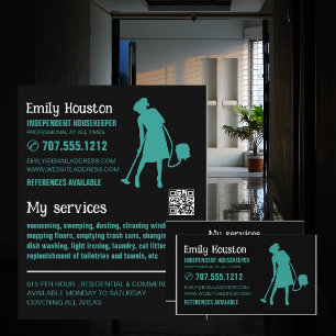 Vacuum Cleaner Silhouette, Housekeeper, Maid Flyer