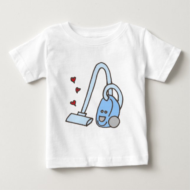 Vacuum Cleaner with Hearts Baby T-Shirt (Front)