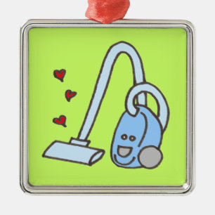 Vacuum Cleaner with Hearts Metal Ornament