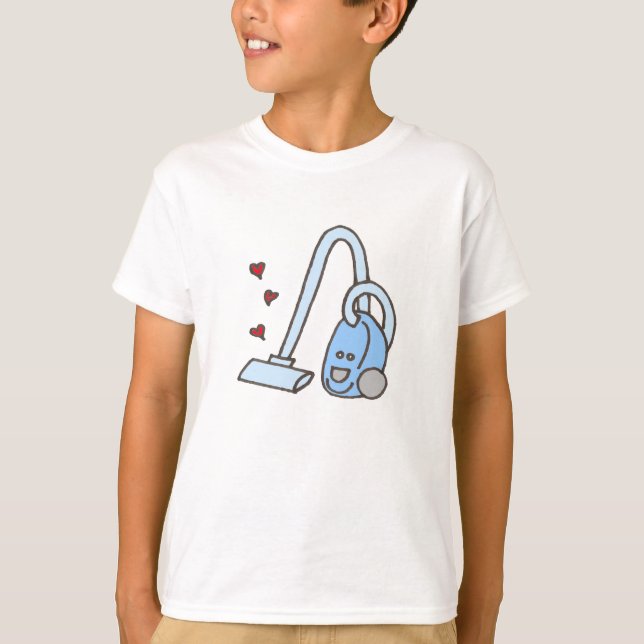 Vacuum Cleaner with Hearts T-Shirt (Front)