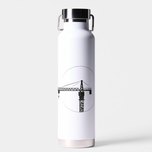 Vacuum-insulated drinking bottle with crane graphi (Front)