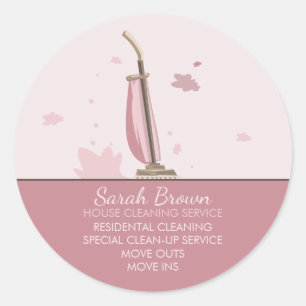 Vacuum Pro Housekeeping Service Classic Round Sticker