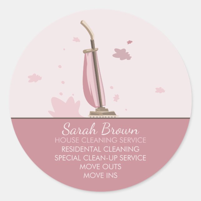 Vacuum Pro Housekeeping Service Classic Round Sticker (Front)
