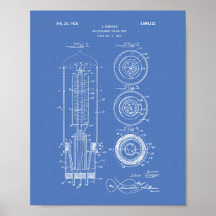 Vacuum Tube 1928 Patent Art Blueprint Poster