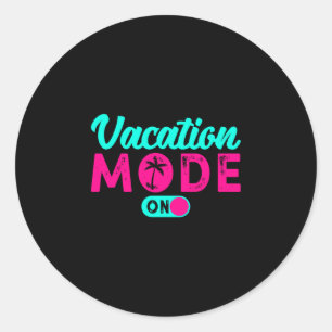 Vacy mode summer cruise getaway family beach mode classic round sticker