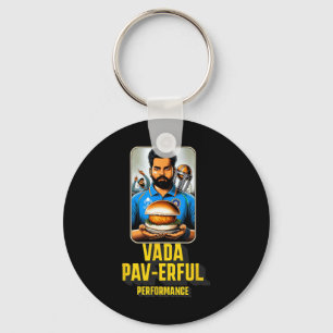 Vada Pav-erful Performace Desi Food Funny Pun Cric Key Ring