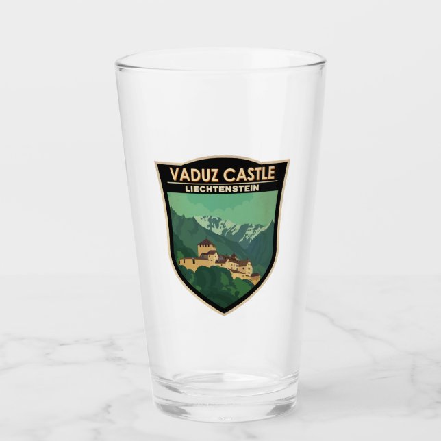 Vaduz Castle Liechtenstein Travel Vintage Badge Glass (Front)