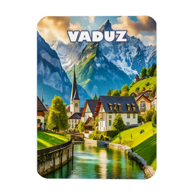 Vaduz, the Alpine jewel of Liechtenstein Magnet (Vertical)