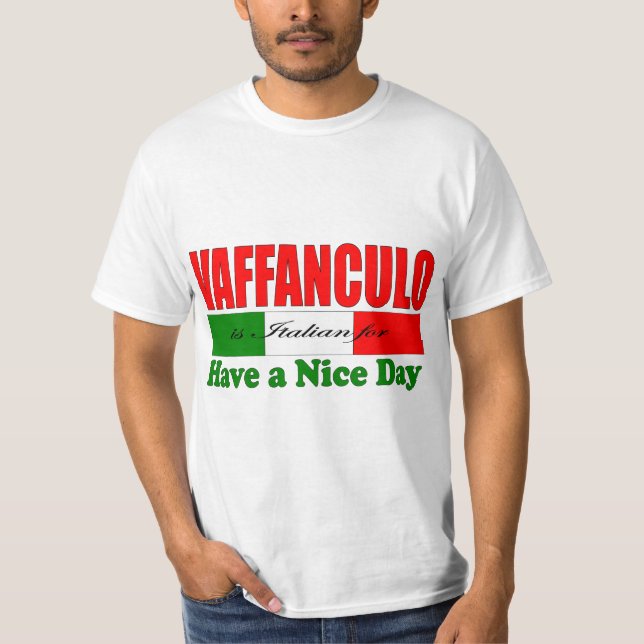 Vaffanculo is Italian for Have a Nice Day! T-Shirt (Front)